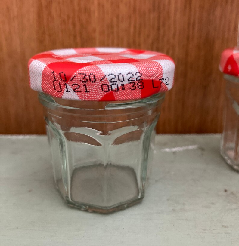 Set of 5 Mini Bonne Maman Jelly Jars With Red Gingham Lids Etsy