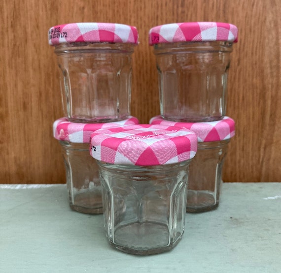 Set of 5 Mini Bonne Maman Jelly Jars With Pink Gingham Lids Etsy