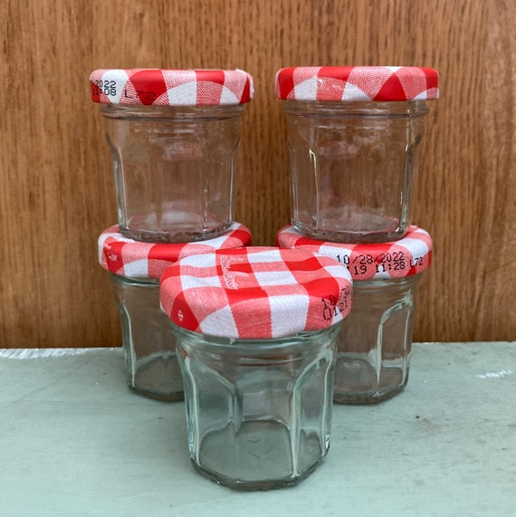 Set of 5 Mini Bonne Maman Jelly Jars With Red Gingham Lids Etsy