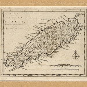 Map of Tobago from the 1700s 241 Digital Download Trinidad and Tobago Caribbean Island Tropics Vacation Voyage