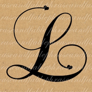 Letter L Harten 282 Digitale Download Alfabet Initiële Naam Glyph Karakter Lettertype Typografie Clip Art