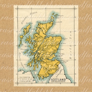 Carte de l’Ecosse 361 Angleterre ancien vieux monde cartographie Royaume-Uni Image numérique téléchargement géographie celtique écossais Ecossais gaélique