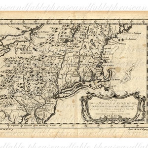 Map Of New England From The 1700s 188 Digital Image Download America Maine New Hampshire Vermont Massachusetts Rhode Island Connecticut image 2