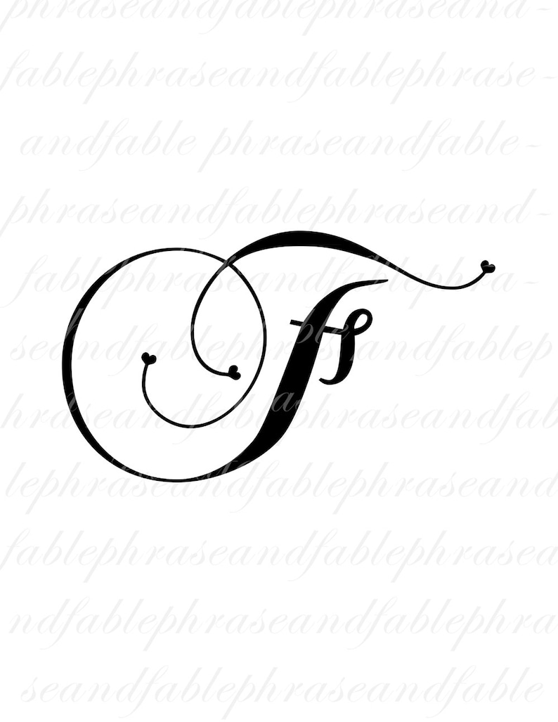 Letter F Hearts 277 Digital Download Alphabet Initial Name Glyph Character Font Typography Clip Art image 2