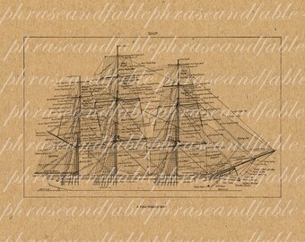 Ship Terminology Sailboat Yacht Rigging Anchor Crow's Nest Ancient World Cartography Mast Jib Sail Exploring Sailing Canada Digital Download