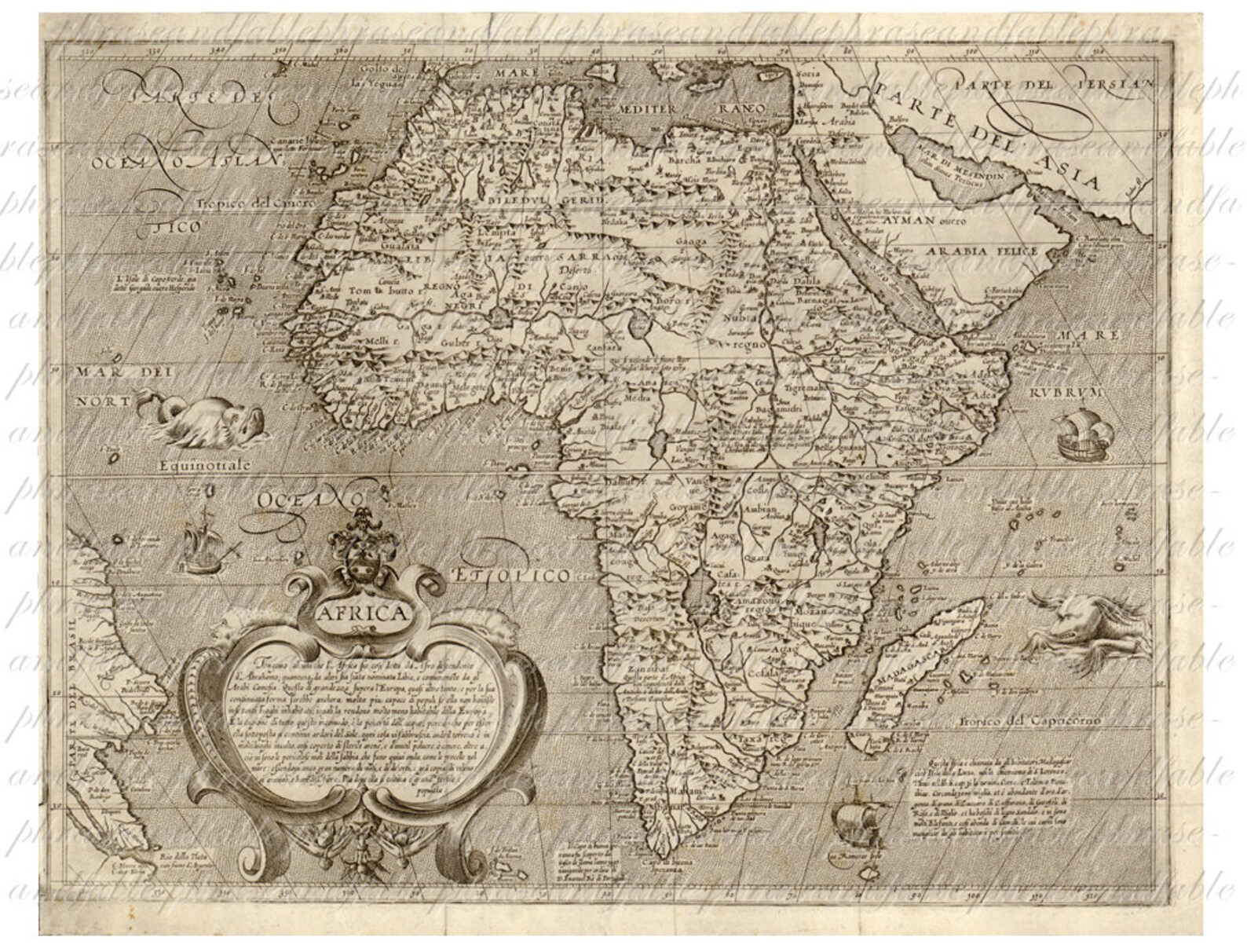 Ancient Map Of Africa Upside Down