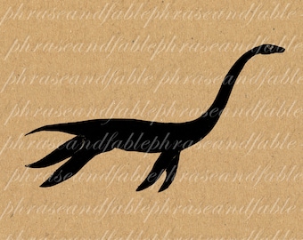 Loch Ness Monster 166 Vintage Digital Clip Art Paranormal Nessie Mystery Supernatural Creature Cryptozoology Plesiosaur