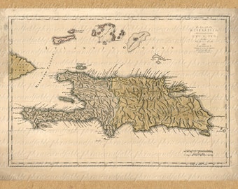 Map Of Haiti And Dominican Republic From The 1700s 199 Map Islands Topical Tropics Beach Paradise Travel Caribbean
