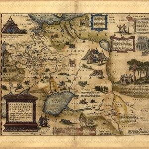 Map Of Russian Federation From The 1500s 094 Russia Ancient Old World Moscow St. Petersburg Exploring Antique Vintage Digital Siberia image 1