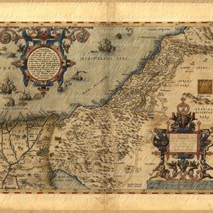 Landkarte Israel Palästina aus den 1500er 111 Naher Osten West Bank Palästina Streifen Palästina Ägypten Syrien Jordan