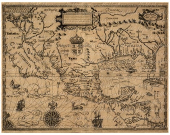 アンティーク　1800年代中央アメリカの地図 アンティーク 1800年代中央アメリカの地図 1890 ANTIQUE CENTRAL
