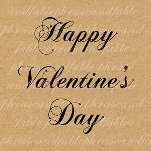 Happy Valentine's Day 340 Digital Download Liebe Romanze Vday Love Valentine druckbare Last Minute Valentinstag Karte Script Hübsch