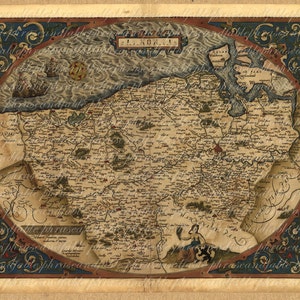 Map Of North Belgium From 1500s 117 Digital Image Download Flanders Belgium Brussels  Ghent Bruges Ypres Brussels Flemish Wallonia