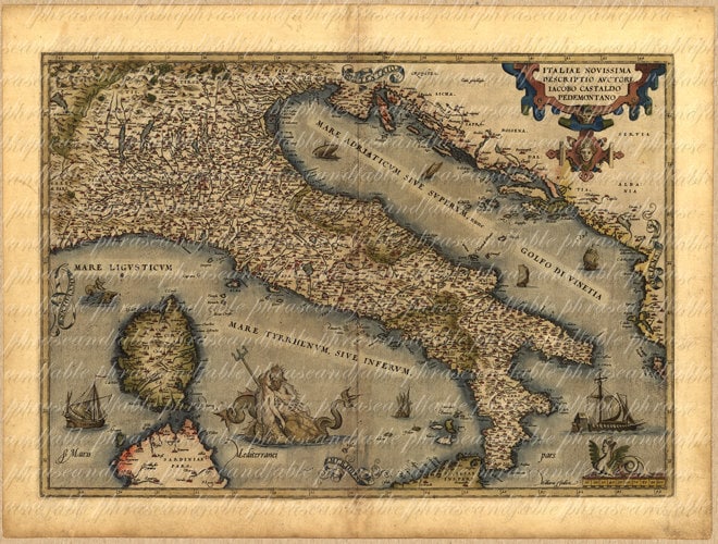 Map Of Italy 1500 Map Of Italy From 1500S Ancient Old World Cartography - Etsy Singapore
