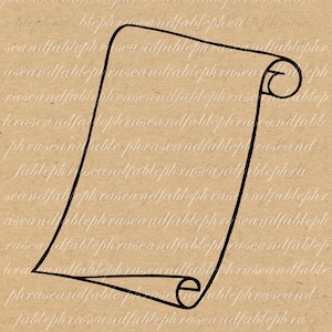 Blank Scroll 055 Parchment Papyrus Writing Scholar Digital Graphic Transfer Download Fantasy Clip Art