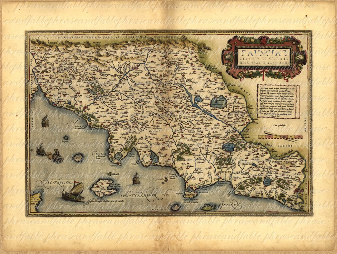 Map of Tuscany From the 1500s 109 Map Vintage Digital