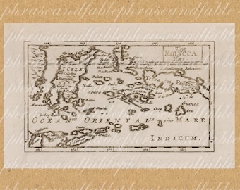 The Molucca Islands From The 1600s 363 Maluku Sailing Digital Last Minute Gift Borneo Papua Indonesia Timor Spice Islands Ternate Oceania