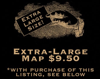 EXTRA LARGE MAP Digital Image Downloads Clip Art Transfer Tshirt Vintage Antique Vector