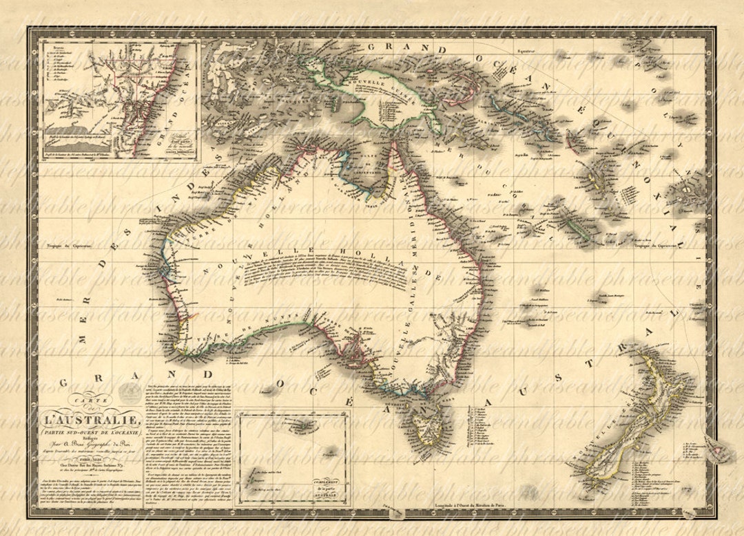 1800年代のオーストラリアの地図 067 南半球 旅行 休暇 冒険 島