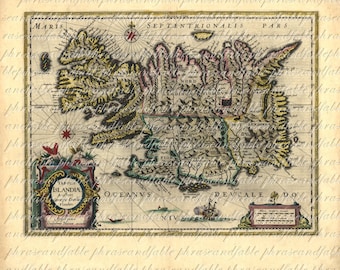 Map of Iceland From 1600s Ancient Old World Cartography Exploring Sailing Vintage Digital Image Download 025 Reykjavík