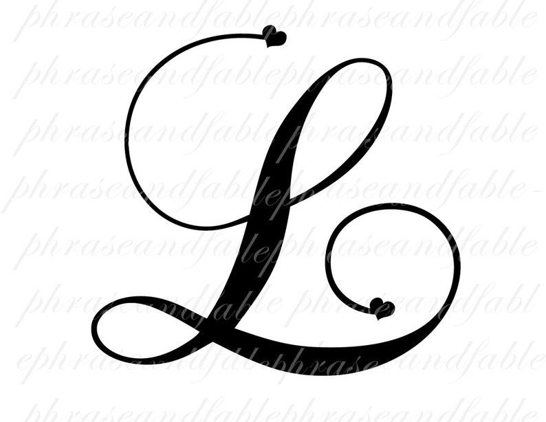 Letter L Hearts 282 Digital Download Alphabet Initial Name Glyph Character Font Typography Clip Art image 2