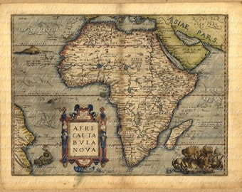 Map Of Africa From The 1500s 034 Ancient Old World Cartography Exploring Safari Sailing Vintage Digital Image Download Last Minute Old Map