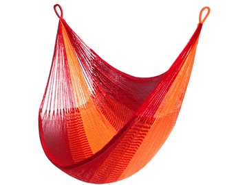 Sedona Hanging Chair Hammock: Orange & Red Stripe by Yellow Leaf with Free Shipping