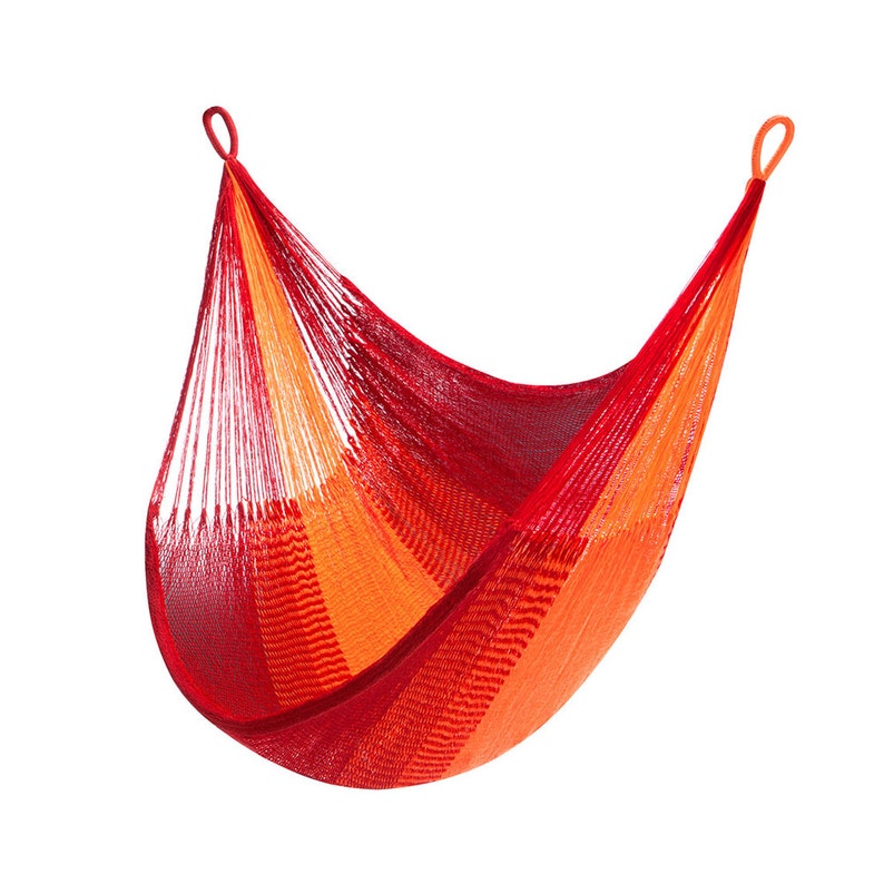 Sedona Hanging Chair Hammock: Orange & Red Stripe by Yellow Leaf with Free Shipping image 1