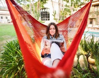 Hanging Chair Swing - Sedona by Yellow Leaf | Crimson Red + Blaze Orange