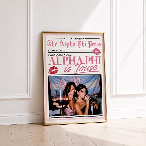 Custom Sorority Photo Print, Personalized Greek Life Newspaper Poster (Digital Download)