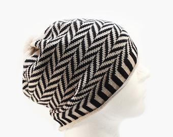 Herringbone pattern hat