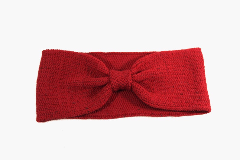knitted Headband extra flexible and soft Red