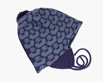Bonnet avec petits canetons - tricoté en laine (mérinos).