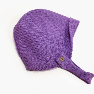 Fine bonnet knitted from Cashmere/Silk/Merino Purple