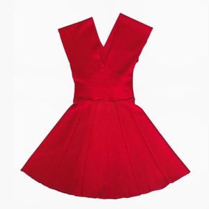 Knitted dress 100% virgin wool Merino/Mulesingfree Red