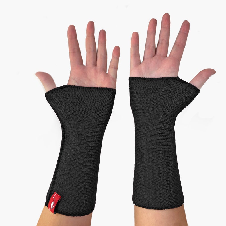 Gauntlets with thumb hole Schwarz