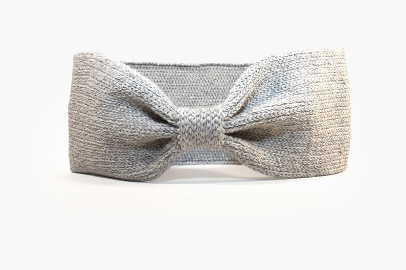 knitted Headband extra flexible and soft Silver
