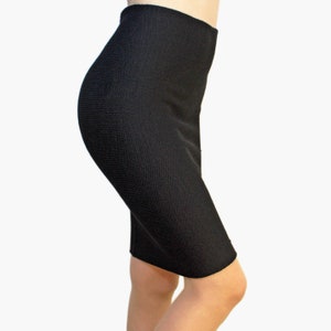 Knitted Pencil Skirt from soft Wool Black