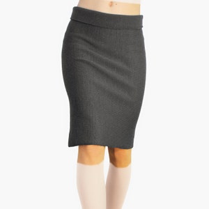 Knitted Pencil Skirt from soft Wool Gray