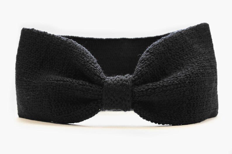 knitted Headband extra flexible and soft Black