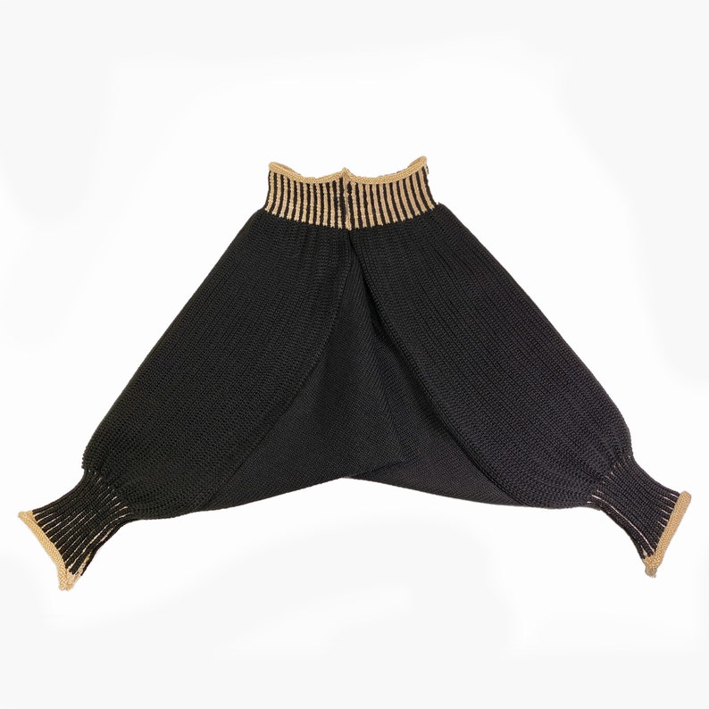 Sarouelhose / 100%SchurwolleMerino Schwarz