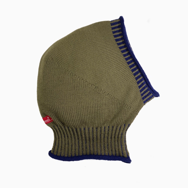 Hat with Scarf, knitted from poor Wool Merino Olive