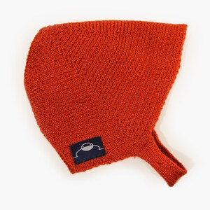 Fine bonnet knitted from Cashmere/Silk/Merino Orange