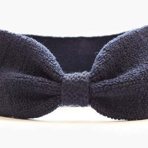 knitted Headband extra flexible and soft Nachtblau