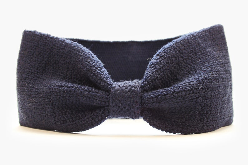 knitted Headband extra flexible and soft Nachtblau