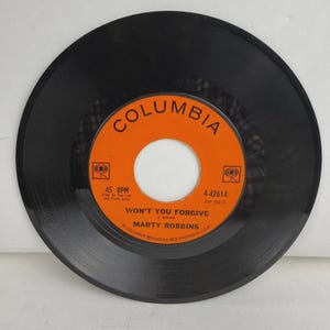 Marty Robbins Ruby Ann / Won't You Forgive 7" Vinyl 45 RPM Columbia 4-42614 Sing
