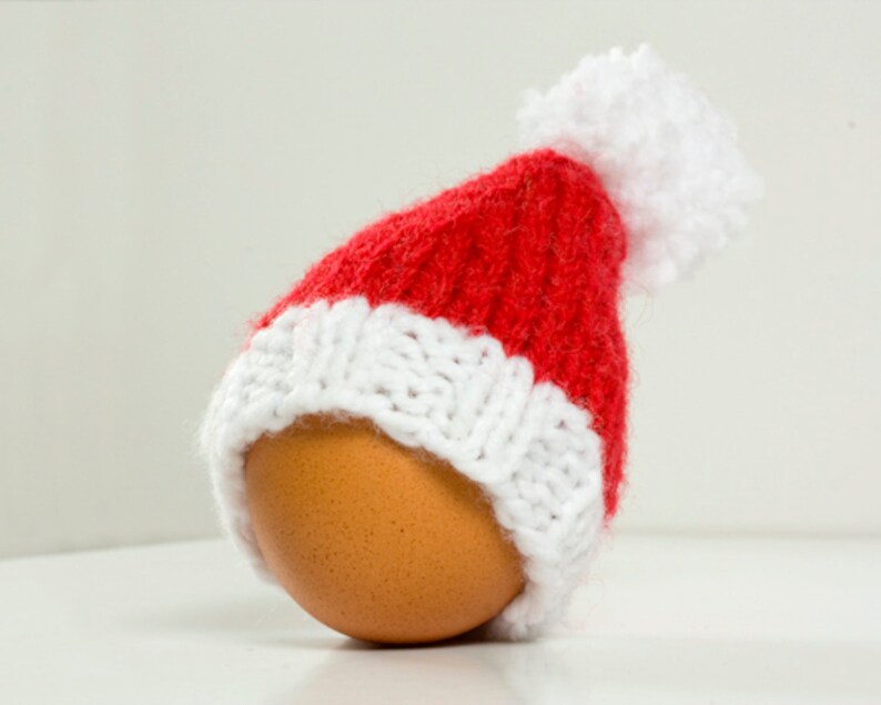 PDF Knitting Pattern Santa Hat Tea & Egg Cozies DIY Knit Etsy