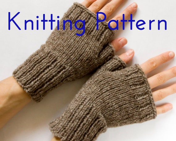 Pdf Knitting Pattern Fingerless Mittens Fingerless Gloves Wrist Warmers Hand Warmers Aran Worsted Weight