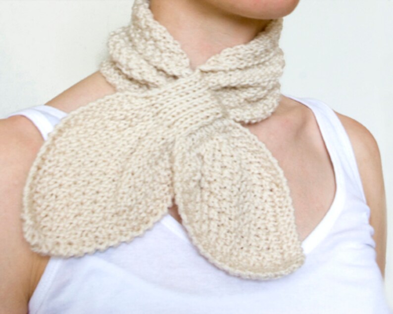 PDF Knitting Pattern Bow Knot Scarflette Tuck In Scarf Bow Etsy