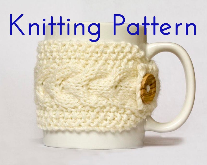 PDF Knitting Pattern Cabled Mug Cozy Coffee Cup Sleeve Cup ...